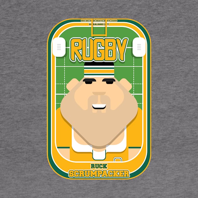 Rugby Gold and Green - Ruck Scrumpacker - Victor version by Boxedspapercrafts